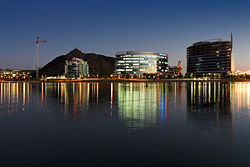 The Hayden Ferry Lakeside development reflected in Tempe Town Lake